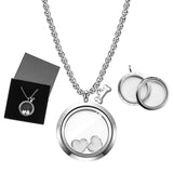 Pet Fur Memorial Necklace Pet Dog Ashes Keepsake Pet Urn Pendant Memorial Jewelry Necklace Transparent Glass Circle Stainless Steel Chain Cat Hair Memorial Gifts, Heart Necklace for Dried Flowers HINGTAI