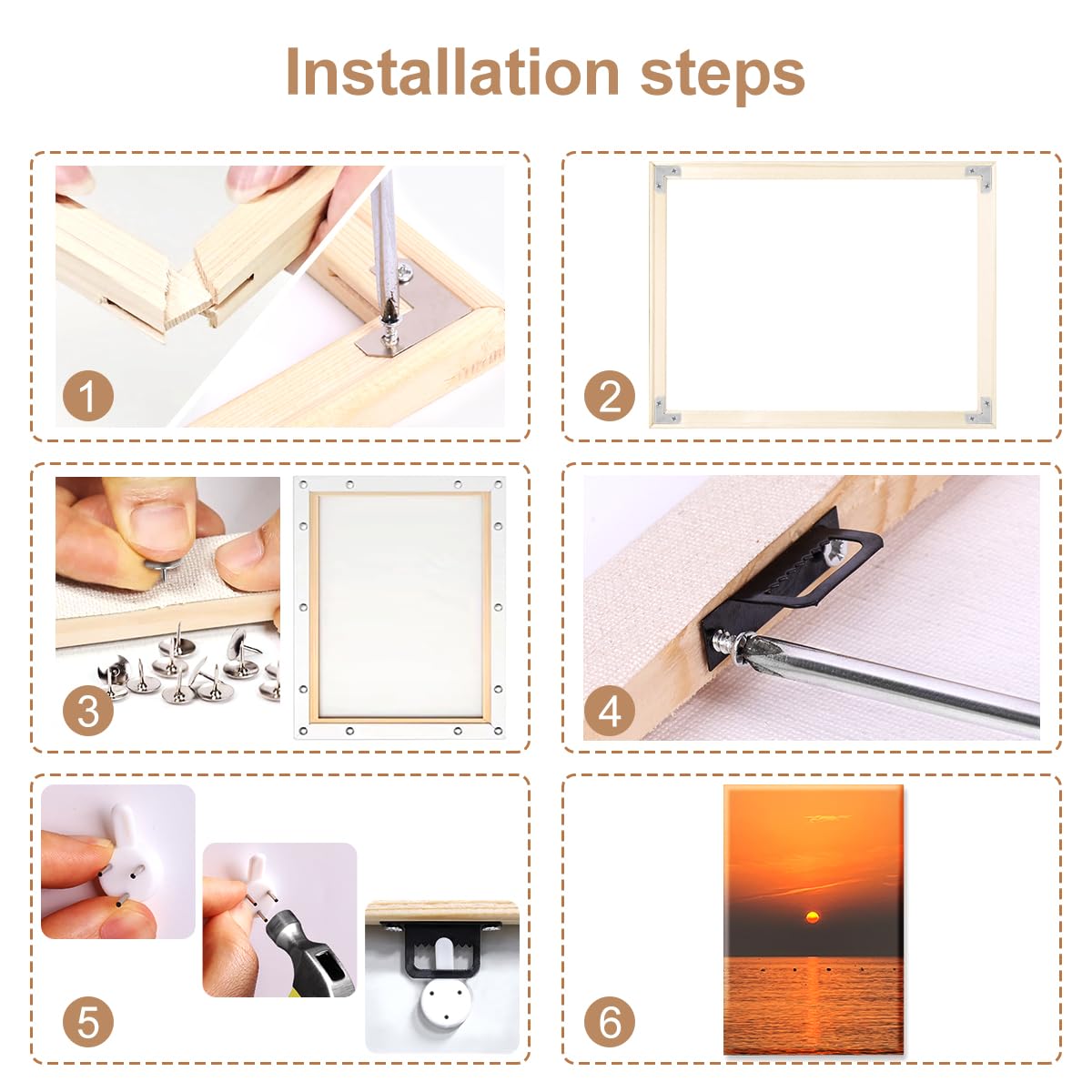 Gumney 40X50cm Solid Wood Canvas Stretcher Bars Kit, Wooden Canvas Frames Painting Stretching Bars Kits for Prints, Oil Paintings, Digital Paintings and Posters Gumney