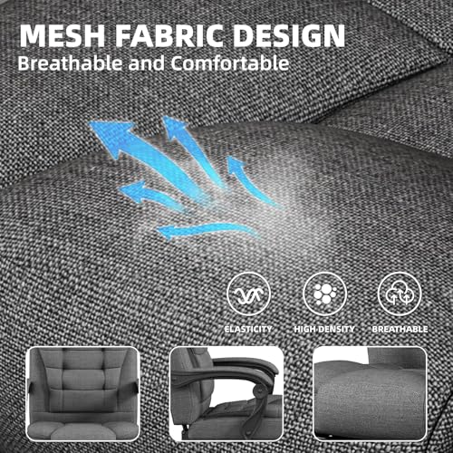 Office Chair, Big and Tall Ergonomic Gaming Chair for Adults, Comfy Reclining Computer Chair with Footrest, Adjustable Swivel Desk Chair, Executive Gamer Chair, Comfortable Silla Gamer for Home & Game SITMOD