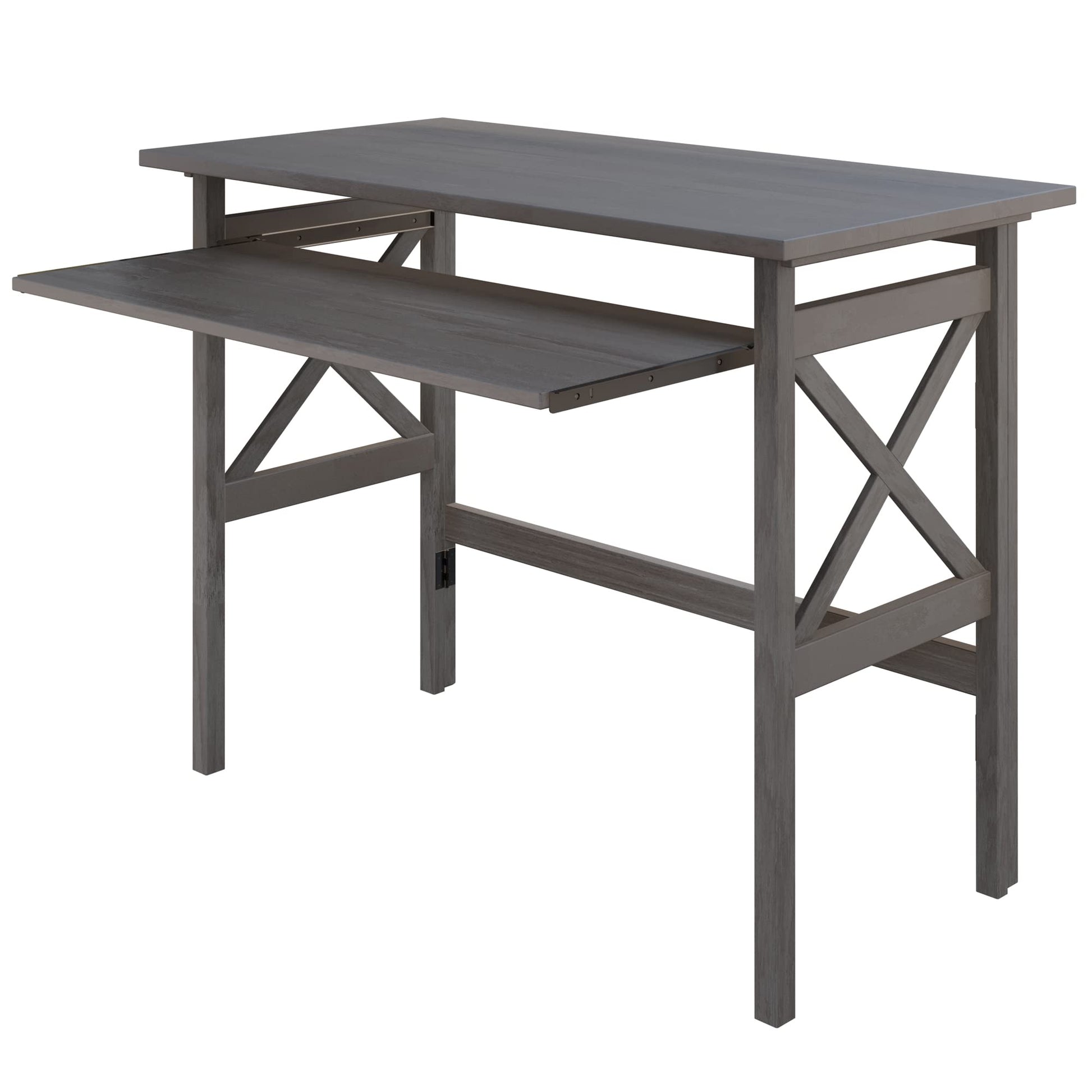 Winsome Wood Xander Computer Desk, Oyster Gray - WoodArtSupply