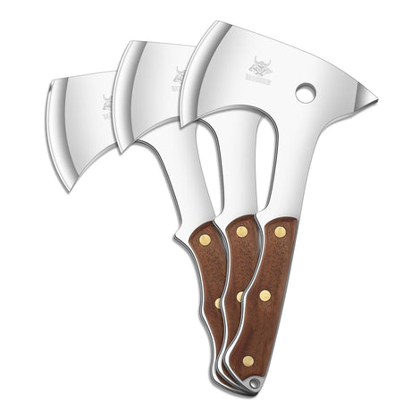 WICING Throwing Axes - 3 Pack, 10.2" Throwing Axe Set, Full Tang with Sheath Stainless Steel Throwing Hatchet, Great for Recreation and Competition WICING
