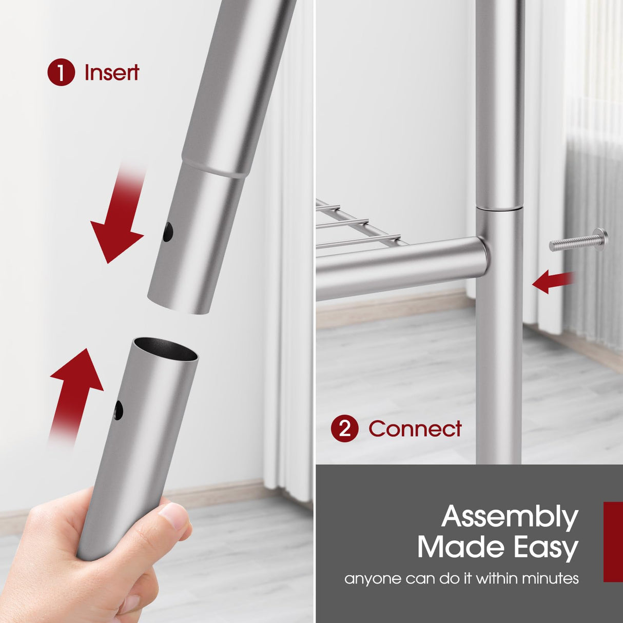 Sakugi Storage Shelves - 5 Tier Shelf Organizer, Heavy Duty Garage Shelving Unit with Leveling Feet, Stable Metal Shelves Organizer for Pantry, Kitchen and Closet, 33.0" W x 12.6" D x 72.0" H, Silver Sakugi