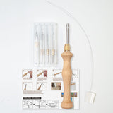 Lampstop Punch Needle Kit 1.6mm-2mm-2.5mm-3.5mm-5mm Metal Tubes Wooden Punch Needle Tool for Beginner Embroidery Floss Cross Stitching Lampstop