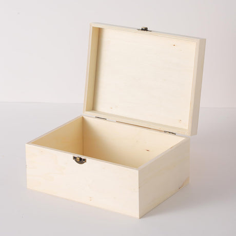 Xhqsulsclac 2 Pack Large Unfinished Wooden Box with Locking Clasp - 9.2x6.9x4.5 in-8.2X5.8X3.5in Natural Super Thick Poplar Box DIY Keepsake Wooden Box Xhqsulsclac