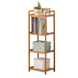 MCBAOB Bamboo Shelf, 4-Tier Bookcase Storage Shelves, Small Book Rack Shelving Unit, Multipurpose Storage Display Shelf for Bathroom Kitchen Living Room Office, 25W x 35D x 100H (4-Tier Natural) MCBAOB