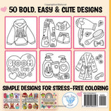 Bold and Easy Coloring Book for Adults: Comfy Girl Cute, Simple and Cozy Designs for Women for Relaxation WoodArtSupply