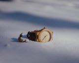 CUCOL Men's Bamboo Wooden Watch with Brown Cowhide Leather Strap Japanese Quartz Movement Casual Watches CUCOL