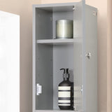 Haotian Slim Tall Bathroom Storage Cabinet with 1 Drawer, 2 Doors and Adjustable Shelves, Freestanding Bathroom Storage Cabinet Shelf, Home Storage Furniture, Grey, BZR34HG Haotian