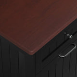 Betterhood Double Tilt Out Trash Cabinet 10 Gallon Wooden Free Standing Laundry Sorter Cabinet,Recycling Cabinet with Hideaway Drawer,Tilt Out Trash Cabinet Can Bin Kitchen (Black) Betterhood