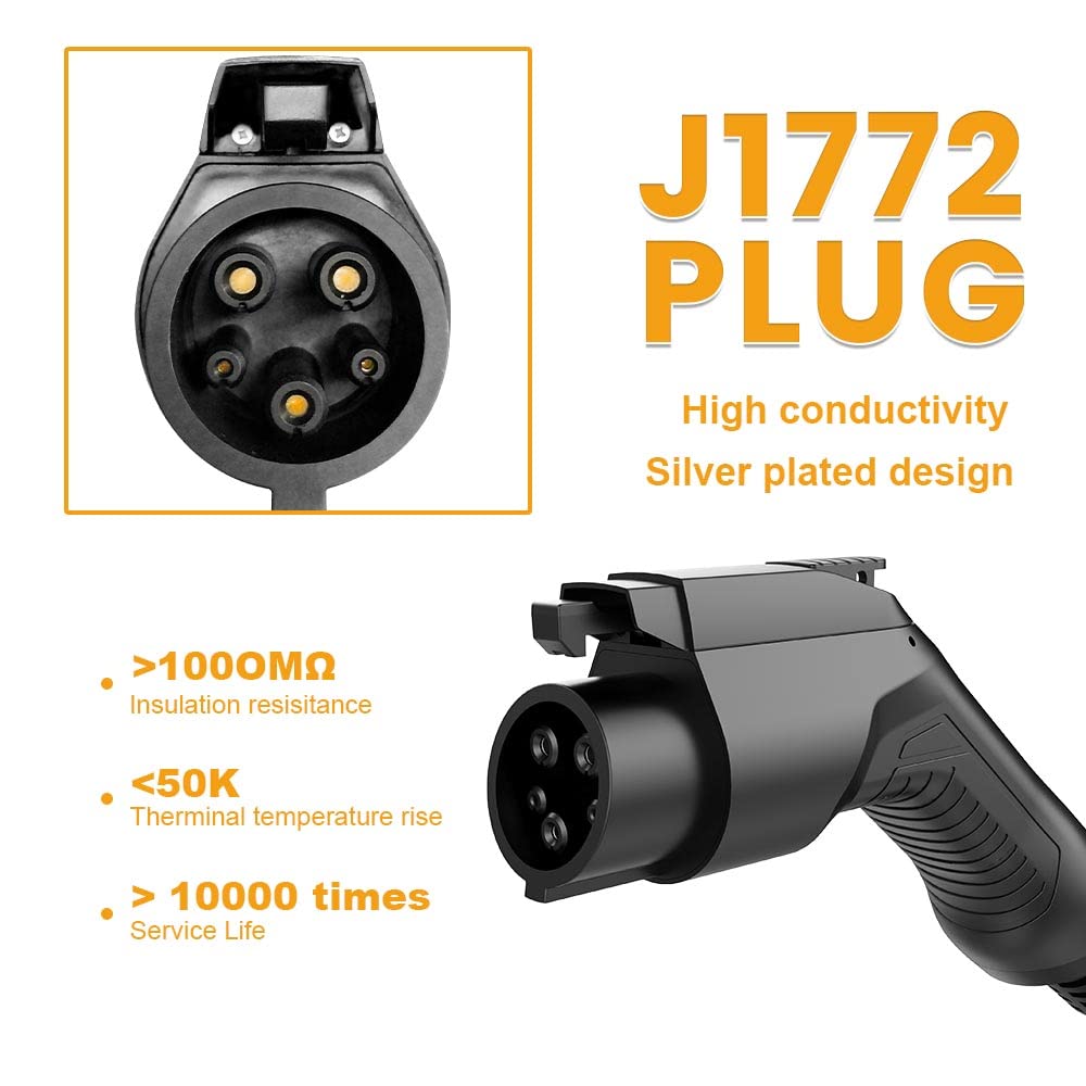 BESENERGY EV Charger Extension Cable 40Amp 20ft Charging Cord for Electric Vehicle 220V-240V Compatible All SAE J1772 Chargers BESENERGY