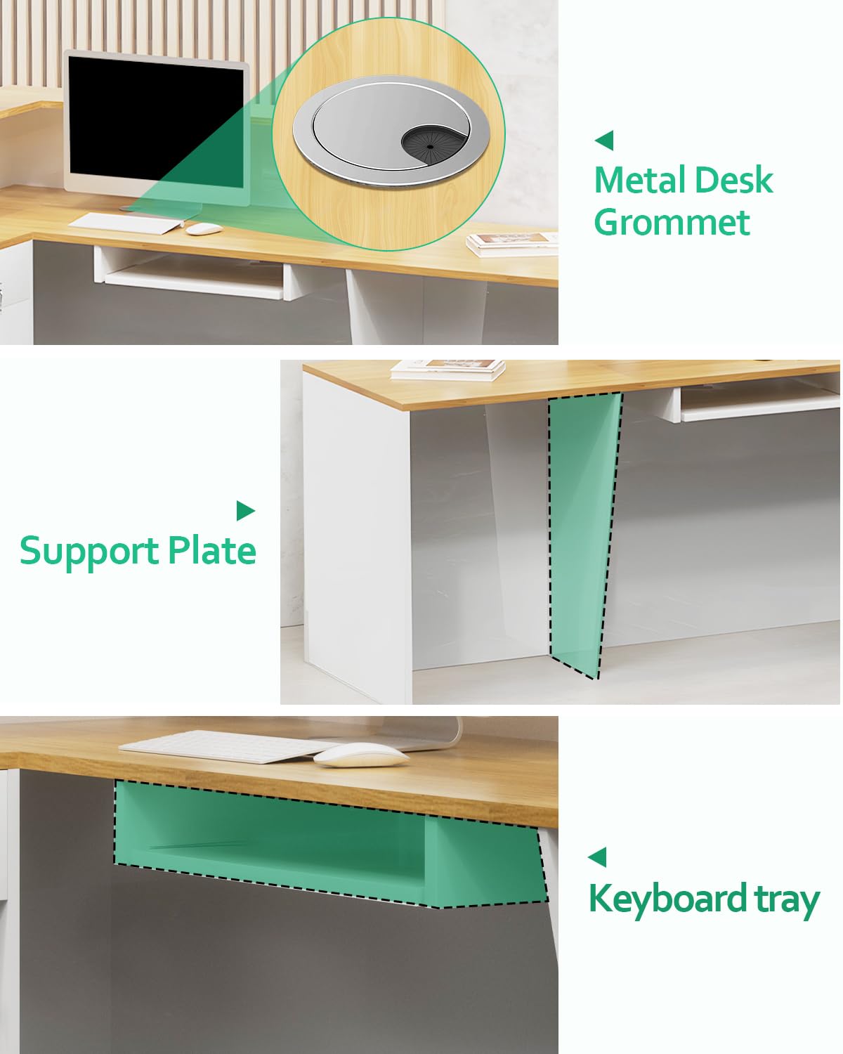 L Shaped Reception Desk, Solid Wood Front Desk with Counter & Lockable Drawers, Retail Checkout Customer 2 Person Secretary Desks for Home Office Lobby Store (70in,Left) Generic
