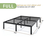 LUMUNANCE Metal Bed Frame Full Size - 14 Inch Heavy-Duty Full Platform Bed Frame No Box Spring Needed, Easy Assembly, Noise-Free, Sturdy Mattress Foundation, Underbed Storage Space LUMUNANCE