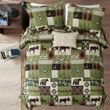 Quilts Set King Size Rustic Quilt Bedspread Coverlet King Quilt Bedding Country Lodge Patchwork Quilt Home Lightweight Reversible Bedspread Rustic Bear Bedding Cabin Moose Forest Animal Coverlet Olive ARL HOME