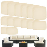 TECOSARA Patio Cushion Covers for 7 Pcs Outdoor Sectional Sofa, Outdoor Cushion Covers for 7 Pieces 6-Seater Wicker Rattan Conversation Set, Cushion Seat Covers for Patio Furniture, Antique Beige TECOSARA