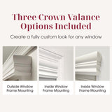 ARLO BLINDS Faux Wood Blinds with Crown Valance - 35" Width x 60" Height, White, Cordless Window Blinds & Shades - Blinds for Indoor Windows, 2" Faux Wooden Blinds for Home, Window Shades Arlo Blinds