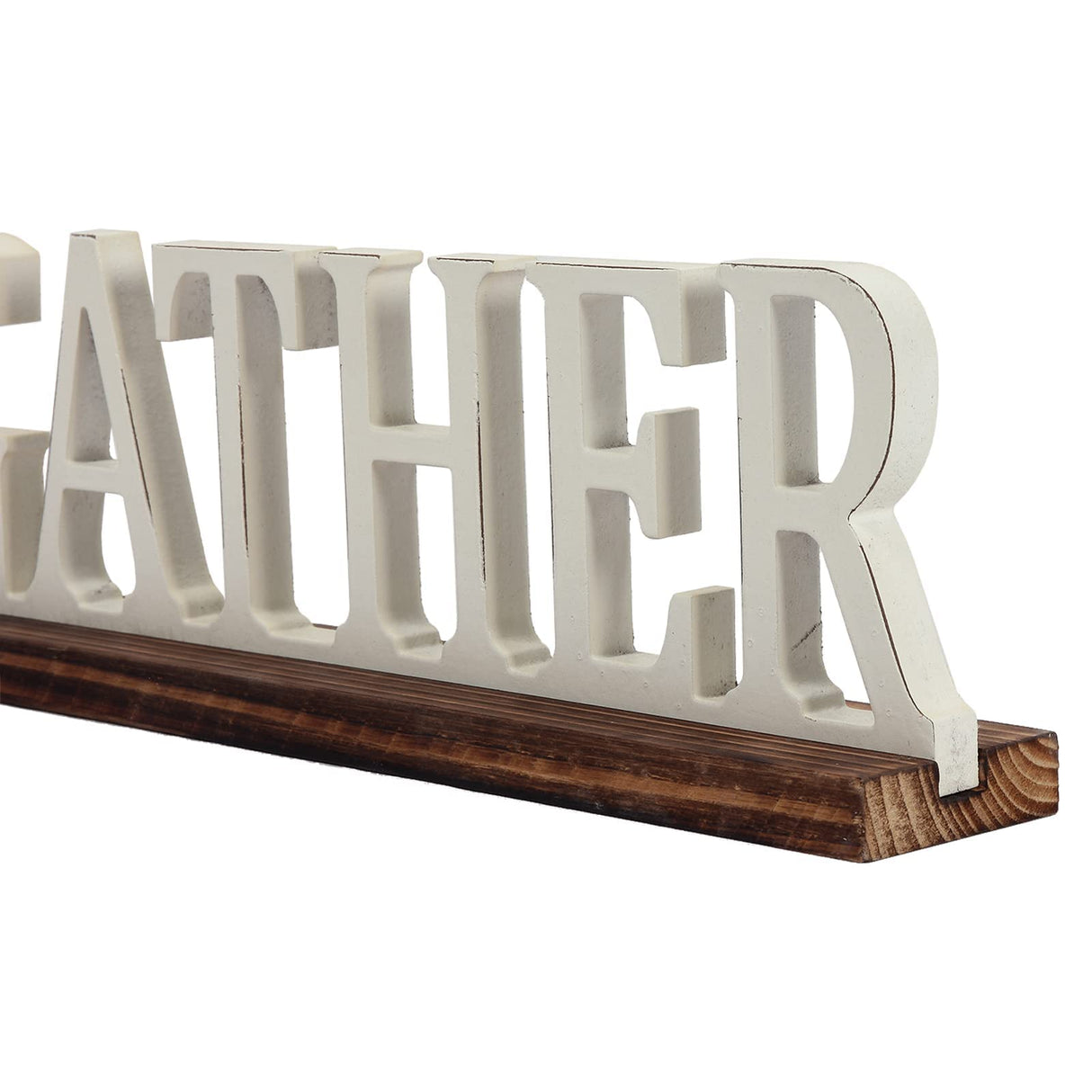 Sintosin Rustic Wooden Gather Signs for Home Decor 16", Tabletop White Distressed Home Decor Signs, Christmas Signs Farmhouse The Gathering Place Sign for Fireplace Shelf Living Room Kitchen Sintosin