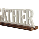 Sintosin Rustic Wooden Gather Signs for Home Decor 16", Tabletop White Distressed Home Decor Signs, Christmas Signs Farmhouse The Gathering Place Sign for Fireplace Shelf Living Room Kitchen Sintosin