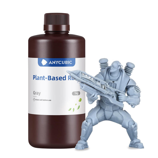 ANYCUBIC 3D Printer Resin, 405nm Plant-Based Rapid Resin, Low Odor, Photopolymer Resin for LCD 3D Printing,1kg Grey