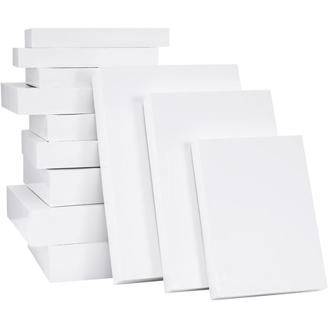 SUNCOLOR 12 Pack White Gift Boxes with Lids Assorted Sizes (4 Boxes 11", 4 Boxes 14", 4 Boxes 16") – Premium Set of Small, Medium, and Large Boxes for Presents, Packaging, and Storage SUNCOLOR