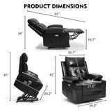 Polar Aurora Power Lift Chair for Elderly,Electric Recliner Chair with Vibrating Massage & Heating,Living Room Chair with Thickened armrest,USB Ports,2 Cup Holders Polar Aurora