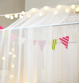 Mengersi House Bed Canopy Bed Curtains with Lights,Montessori Floor Bed Canopy for Girls Boys,Four Poster Bed Curtains House Bed Decoration (Twin/Twin XL, White) Mengersi