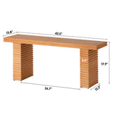 Wnutress Wood Entryway Benches, 42.5" Fluted Farmhouse Dining Bench Seat for Kitchen, End of Bed, Living Room, Hallway, Easy Assembly, Indoor, Natural Wnutrees