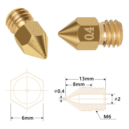 20PCS 0.4mm MK8 Nozzles 3D Printer Extruder Nozzles + 10PCS Stainless Steel Nozzle Cleaning Needles with 2PCS Wrenches and Tweezers for Makerbot Creality CR-10 Ender 3 5 - WoodArtSupply