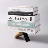 Muso Wood Book Ends for Shelves, Non-Skid Bookends for Heavy Books, Wooden Book Stopper for Home Office and Library (Beech 1 Pair) muso wood