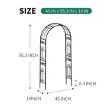 SCENDOR Wedding Arch Garden Arbor Curved Metal Enduring Iron Garden Arch Trellis for Climbing Plants Outdoor Ceremony 95.3 in x 45 in x 14 in SCENDOR GARDEN