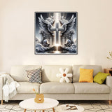 Ekuxom Cross Diamond Art Painting Kits for Adults, Glow Christian Diamond Art Kits, Full Round Religious Diamond Art Paint by Diamond Dots Wall Art Decor 14x14 in Ekuxom