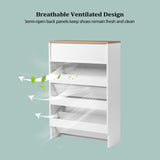 VINGLI Shoe Cabinet Storage for Entryway Slim, Narrow Shoe Cabinet for Front Door Entrance,Entryway Modern White Wood Shoes Rack Organizer for Closet,Freestanding Rack with 2 Flip &1Drop-Down Drawers VINGLI