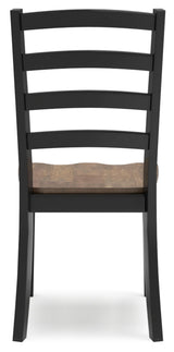 Signature Design by Ashley Wildenauer Rustic Armless Dining Chair, Set of 2, Black & Light Brown Signature Design by Ashley