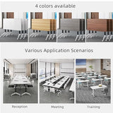 Alfalfalulu Conference Table, Folding Conference Room Tables with Flip-Top Design, Mobile Rectangular Modular Tables for Office Meetings and Training Sessions (Gray, 47.2×15.7×29.5in) Alfalfalulu