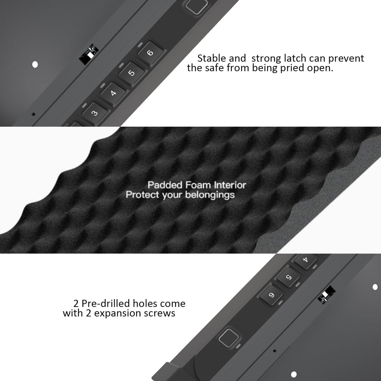 PATRON [ 25% Larger Capacity ] Gun Safe for Pistols, Biometric Handgun Safe Box, Mounted Handgun Safe Quick Access Security Safe with Fingerprint Keypad Lock for Home nightstand PATRON