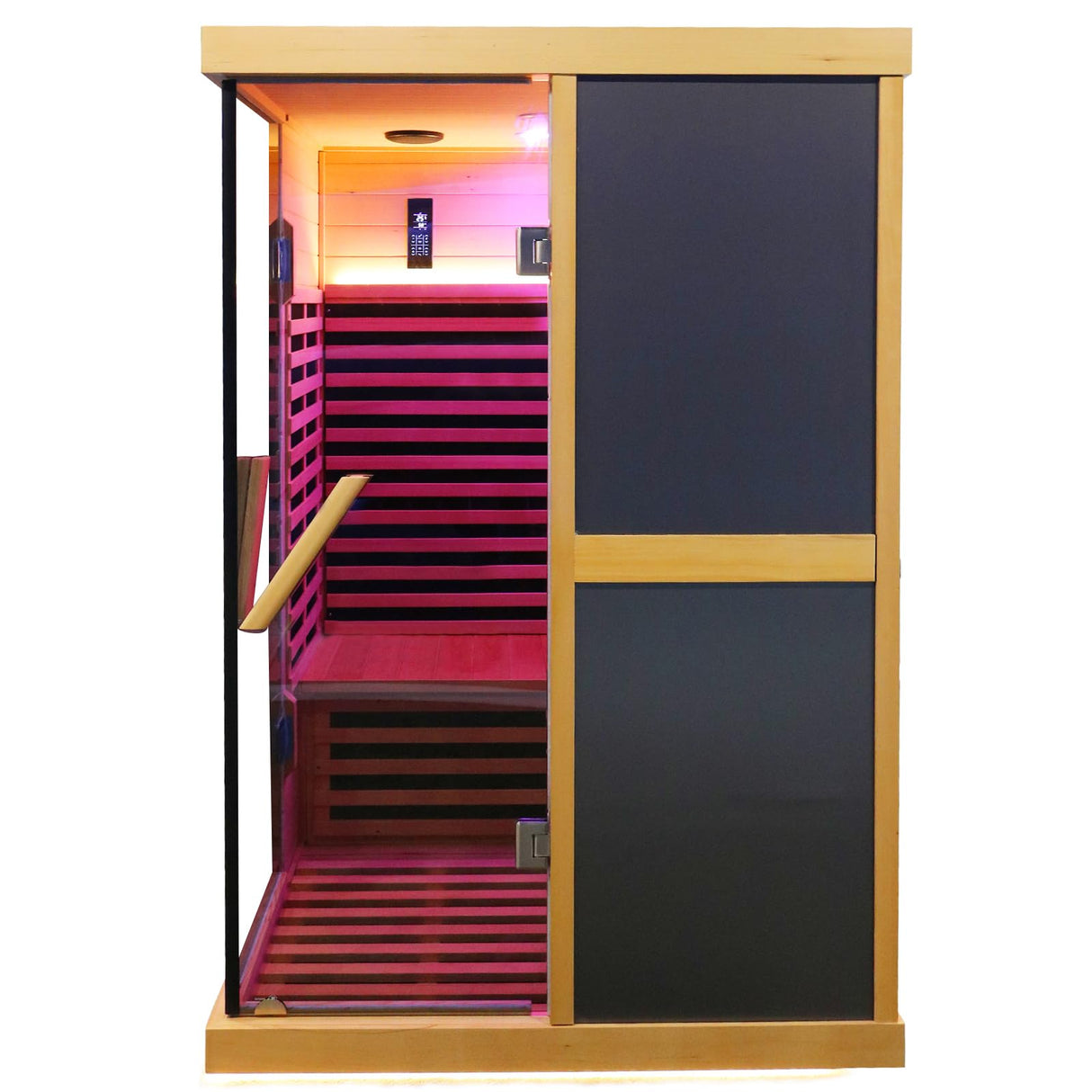 ToTibuy Infrared Sauna Two Person Saunas APP Control 1980W Wooden Home Spa Room Canadian Hemlock Wood Low-EMF Indoor Saunas,47.24 * 47.24 * 75.59Inch ToTibuy