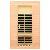 KUNSANA 2 Person Infrared Sauna, Low EMF Infrared Saunas for Home 2 Person Indoor Home Sauna Canadian Hemlock Wooden Sauna Room with Bluetooth Speakers, LED Reading Lamps, 1500Watt KUNSANA