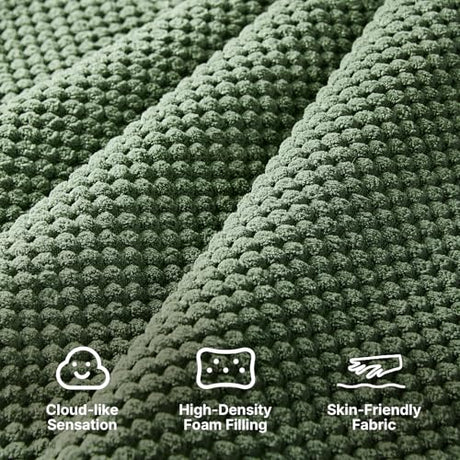 Comfy Recliner Chair for Elderly Seniors Adults, Overstuffed Manual Recliner, Ergonomic Back Pain Relief w/Pockets, Reading Apt Bedroom Living Room, Birthday Gift, Green MONNIYU