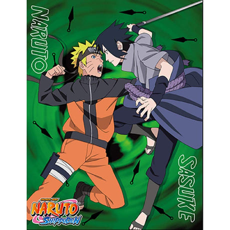 Great Eastern Entertainment Naruto Shippuden- Sasuke & Naruto Sublimation Throw Blanket 46Wx60L Great Eastern Entertainment