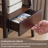 Kuabner Night Stand with Drawer, Mid Century Modern Nightstand, Bedside Tables with Open Storage Shelf,Large Storage End Table, Bamboo Night Stands for Bedrooms Kuabner