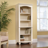 Sauder Harbor View Library/Book Shelf, L: 27.21" x W: 17.48" x H: 72.24", Antiqued White finish Sauder