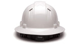 PYRAMEX Ridgeline Full Brim Hard Hat, Vented, 4-Point Ratchet Suspension, White Pyramex Safety
