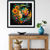 Sun and Moon Diamond Art Painting Kits for Adults - Round Full Drill Diamond Dots Paintings for Beginners, 5D Paint with Diamonds Pictures Gem Art Painting Kits DIY Crafts Project Kits 14x14inch HOIYLDS