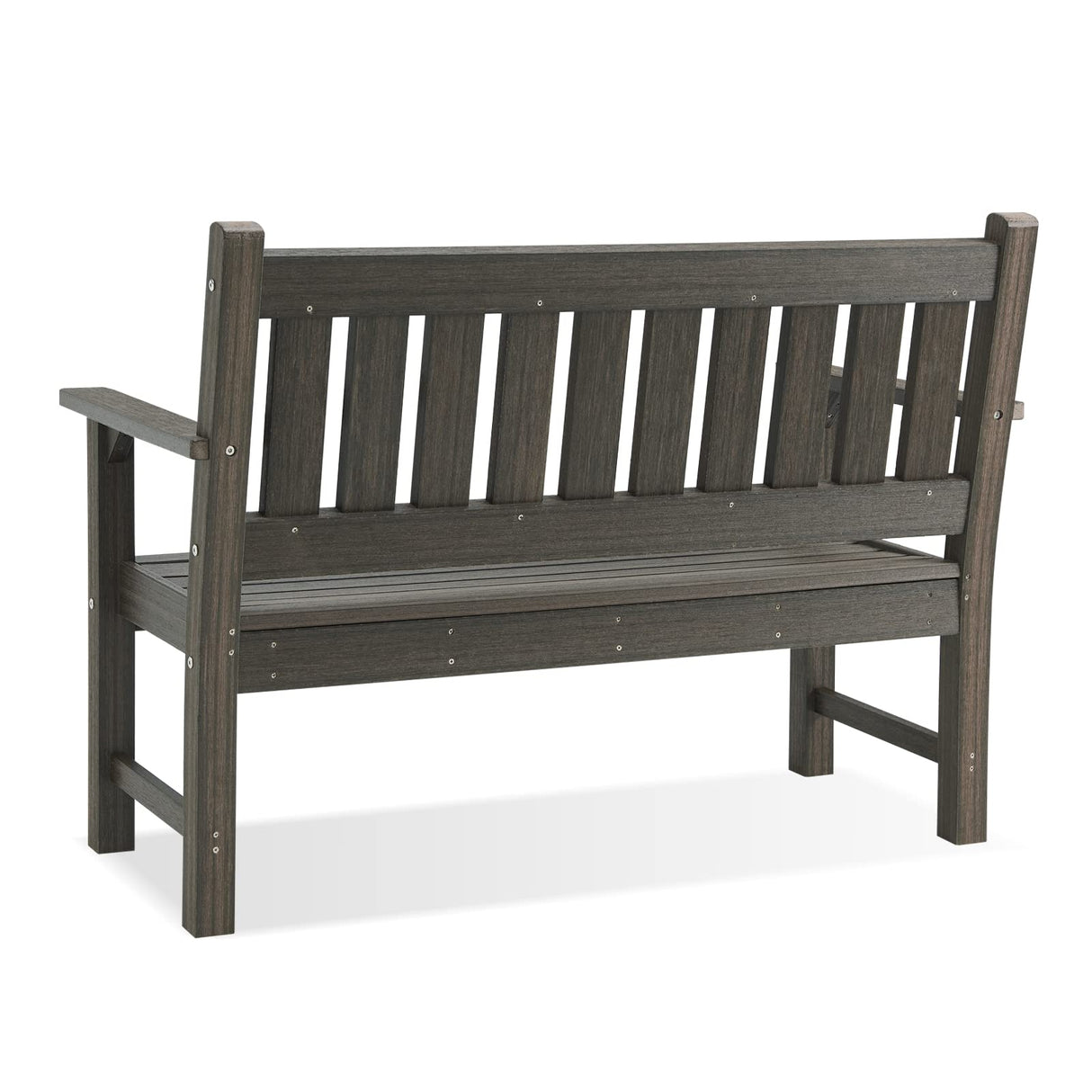 ACUEL Dark Brown 2-Person Outdoor Garden Bench – Durable Poly Lumber Patio Furniture ACUEL