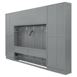 Merax Horizontal Murphy Bed Queen with Wardrobe, Queen Size Wall Murphy Bed with Small Desk, 2 Drawers, Storage Shelves and USB Charging Station, Wardrobe and Drawers Install on Left or Right, Gray Merax