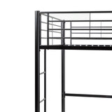 Walker Edison Timothee Urban Industrial Metal Twin over Loft Bunk Bed, Twin Size, Black Walker Edison