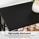 HOMISSUE 84" Double Wide Industrial 7-Tier Black Bookshelf with Open Shelves HOMISSUE