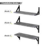 Forbena Grey Floating Shelves for Wall Decor Set of 3, Floating Book Shelves for Bedroom Living Room Classroom Library Office, Wall Mounted Shelf for Kids Room Christmas Decor (Rustic Gray) Forbena