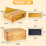 BeeCastle 8 Frame Langstroth Beehive, Bee Hive Beeswaxed Coated Beehive Starter Kit with Beehive Frames and Waxed Foundations (1 Deep Beehive Box & 1 Medium Super Beehive Box) BeeCastle