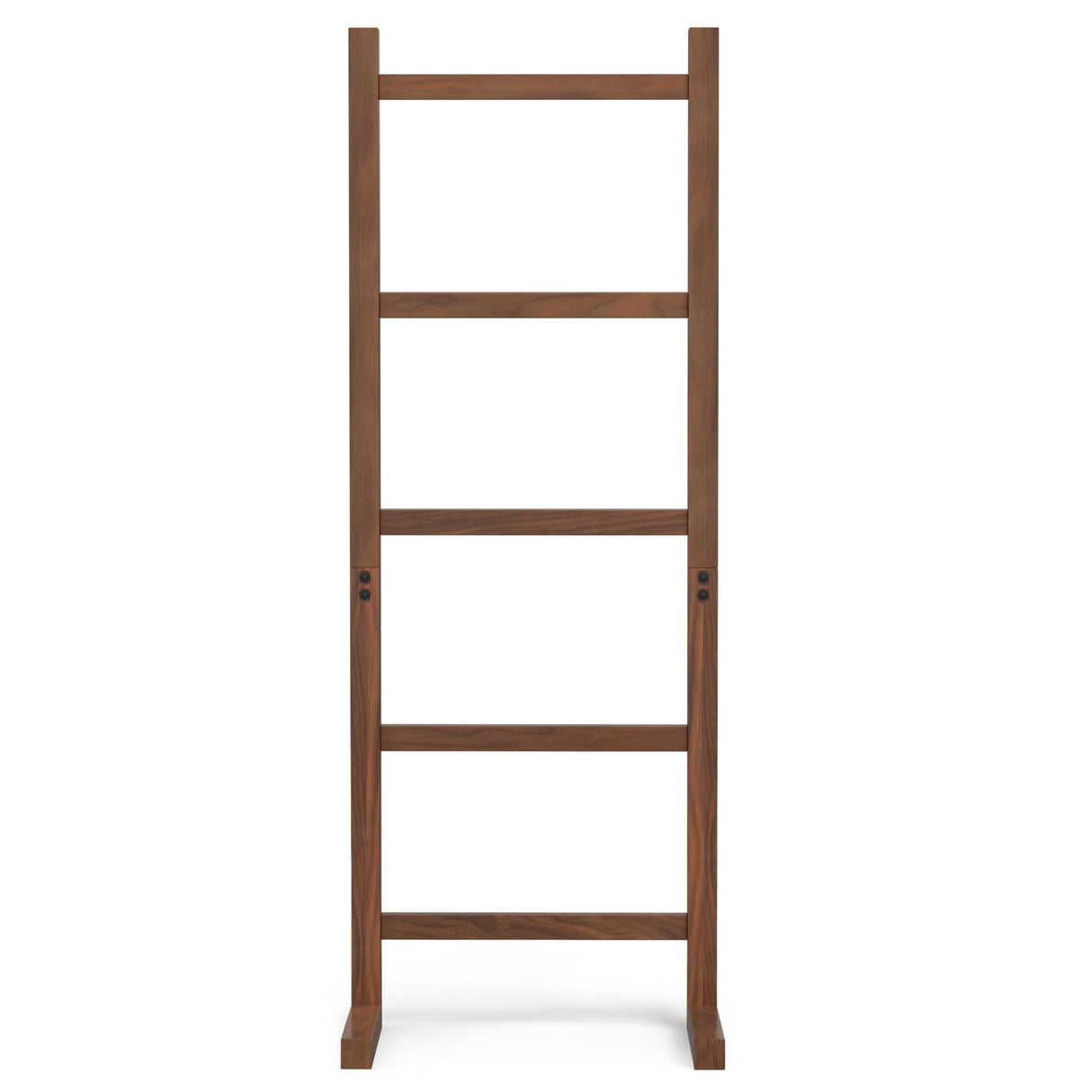 SIMPLIHOME Bray SOLID ACACIA WOOD Contemporary Bath Towel and Blanket Ladder Shelf, 23 inch, Natural Walnut SIMPLIHOME