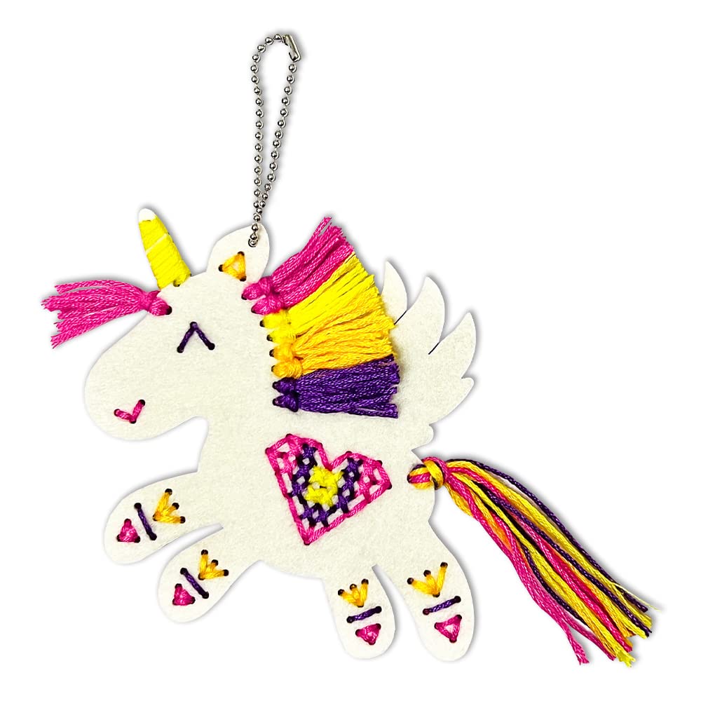 C.S. Kids KC11 My Unicorn Keychain, First Sewing Arts & Crafts Gifts -Crafting Keychain | Educational DIY Cross-Stitch for Kids C.S.KIDS